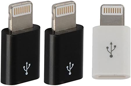 MR ZHU 3 pack Micro To Lightning adaptor converter Charge and sync adapter for iphone6 5s 6 plus for ipad and so on 2black 1white