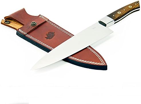 Knives Ranch 13.5" Chef Knife with Stabilized Indian Rosewood Handle and D2 Tool Steel