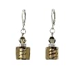 Earrings - E222 - Murano Style Glass - Cube ~ Black Diamond