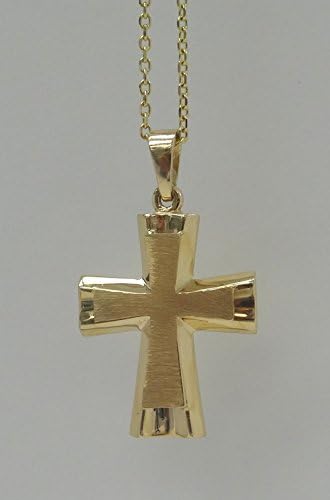 Mens - Double Sided Cross 14k Yellow Gold - 26.5mmx18.5mmx5mm - Rz453ab