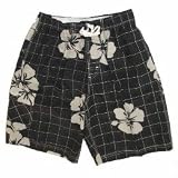 Panama Jack Men Plaid And Print Board Short - Black bsl248