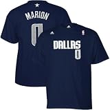 NBA adidas Dallas Mavericks #0 Shawn Marion Navy Blue Player T-shirt (X-Large)