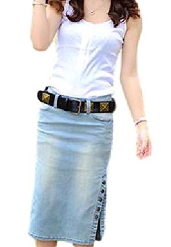 (ボヌール)BONHEUR レディース スカート デニム ミモレ 丈 スリット タイト ２ カラー