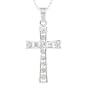 3/4 Carat Sterling Silver CZ Cross Pendant