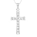 3/4 Carat Sterling Silver CZ Cross Pendant