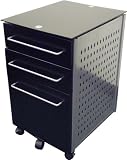 Orispace KG-073 Glass Top Metal Mobile Storage