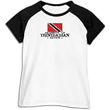 T-Shirt Raglan Woman White  Property Of Trinidadian Nation / Flag Transfer  Trinidad And Tobago Country