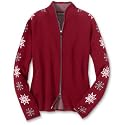 Full-Zip Snowflake Cardigan
