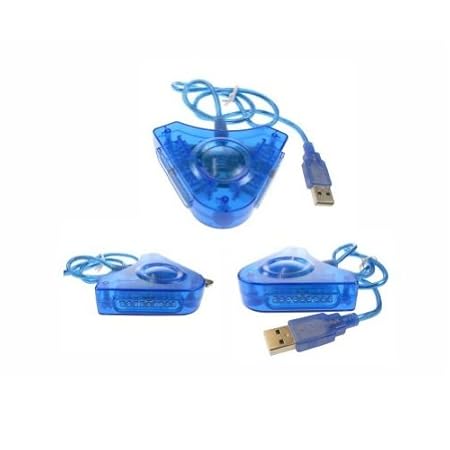Convertisseur double de manette bleu pour PS2/PS3/PC [Edizione: Francia]