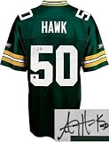 AJ Hawk Green Bay Packers Autographed/Hand Signed Authentic Style Green Jersey