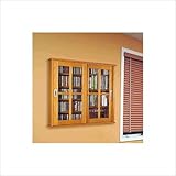 IMAGE OF Leslie Dame Mission Wall Hanging Double-Width Sliding Door CD,DVD Multimedia Cabinet in Walnut