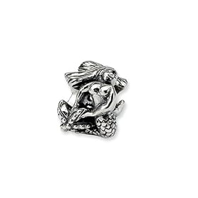 Mermaid Charm in Sterling Silver for Pandora, Kera and other 3mm Bracelets