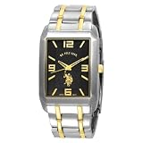 U.S. Polo Assn. Men's USC80004 Two-Tone Rectangular Black Dial Bracelet Watch