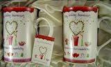 Happy 40th Ruby Wedding Anniversary Gift - Set Of 2 Boxed Fine Bone China Mugs