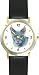   - Blue Burmese Cat - JP - WATCHBUDDY® DELUXE TWO-TONE THEME WATCH - Arabic Numbers - Black Leather Strap-Size-Large ( Men's Size or Jumbo Women's Size )