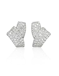 Diamond 14k White Gold Cluster Earrings