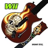 Skin Decal Cover for GUITAR HERO 3 III Nintendo Wii Les Paul - Burning Skul ....
