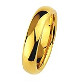 5mm Tungsten Carbide Gold Pated COMFORT-FIT Wedding Band Ring for Men and Women (Size 5 to 15)