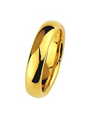 5mm Cobalt Free Tungsten Carbide Gold Plated Comfort-Fit Wedding Ring Ring for... by 