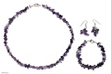 Amethyst jewelry set, 'Autumn Soul' 15.8 L x 0.2 W