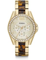 Fossil Riley Multifunction Stainless Steel Watch Gold-Tone With Tort Es3343