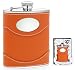 Orange 6oz. Leather Flask in Gift Box w/ Funnel