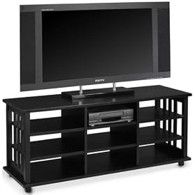Mssn Tall Wide-screen Tv Cart 9 Shelves Black