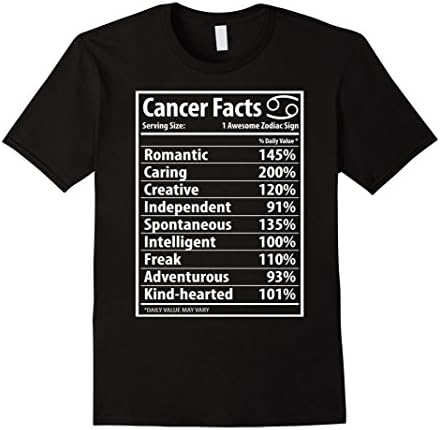 Men's Cancer Facts Funny Cancer Zodiac T Shirt (Lucky Color) XL Black