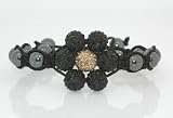 Ladies Fancy Link Bracelet Fuchsia and Clear Swarovski Crystal Beads 10mm