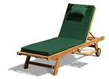 from Jati CANNES TEAK GARDEN SUN LOUNGER FIXED LEG AND FREE GREEN CUSHION Model LT176JC176G