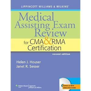 Click here to buy Lippincott Williams and Wilkins' Medical Assisting Exam Review for CMA and RMA... by Helen J. Houser and Janet R Sesser.