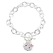 Rhodium Plated Pink Crystal Hello Kitty Charm Bracelet