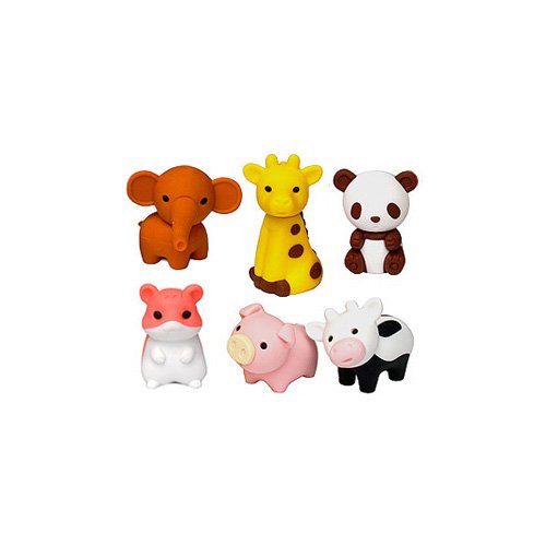 Iwako Japanese Erasers Zoo Animals Set of 6