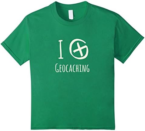 Kids I Love Geocaching Shirts, Geocache Symbol, Treasure Hunter 4 Kelly Green