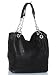 Elegant ladies hobo bag black from Italian smooth leather