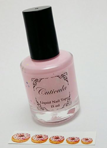 Cuticula Scented Liquid Tape for Nail Art with a Set of Waterslide Decals (Iced Doughnut)