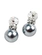 Silvertone Gray Faux Pearl and Rhinestone Drop Earrings Fashion Jewelry