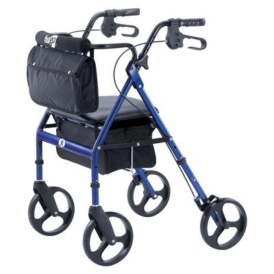 Hugo Elite Rolling Walker with Seat, Backrest and Saddle Bag