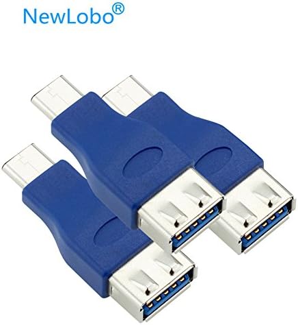 USB 3.1 Type C,NewLobo®3Pack USB-C to Type A USB 3.0 Female Adapter for Apple New Macbook 12 Inch,ChromeBook Pixel, Nokia N1 Tablet and Other Type-C Devices(3Pack)-Blue