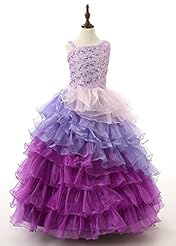 Girls Winter Floor Length Lace Crystal   Ball Gown Pageant Dress 
