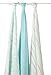 aden + anais Silky Soft Swaddle Baby Blanket, Viscose Bamboo Muslin, Large 47 X 47 inch, 3 Pack, Azure