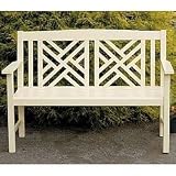 Fretwork Bench - Antique Ivory
