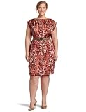 AK Anne Klein Women039s Plus-size Watermark Printed Dress Multi 20W