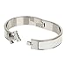 Xinhongbo Women's Stylish 316l Stainless Steel Anti-allergic H-shaped Buckle Bracelet Bangle - Silver + White