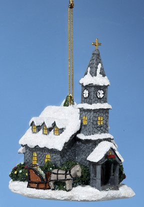 4″ Thomas Kinkade Cobblestone Church Christmas Ornament 4″ Thomas Kinkade Cobblestone Church Christmas Ornament