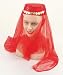 Arabic Ladies Red Sequined Hat & Veil. Adult one size fit