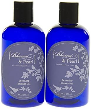 Blossom and Pearl French Lavender Deep Sea Cosmetics Bundle - Lavender Massage Oil, Lavender Shower Gel