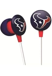 iHip NFF10200HT NFL Houston Texans Mini Ear Buds, Blue/Red