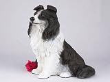 Border Collie Cremation Pet Urn for secure installation of your beloved pet's ashes indoors or outdoors