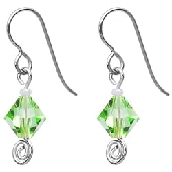 Titanium August Birthstone Earrings Made with SWAROVSKI ELEMENTS